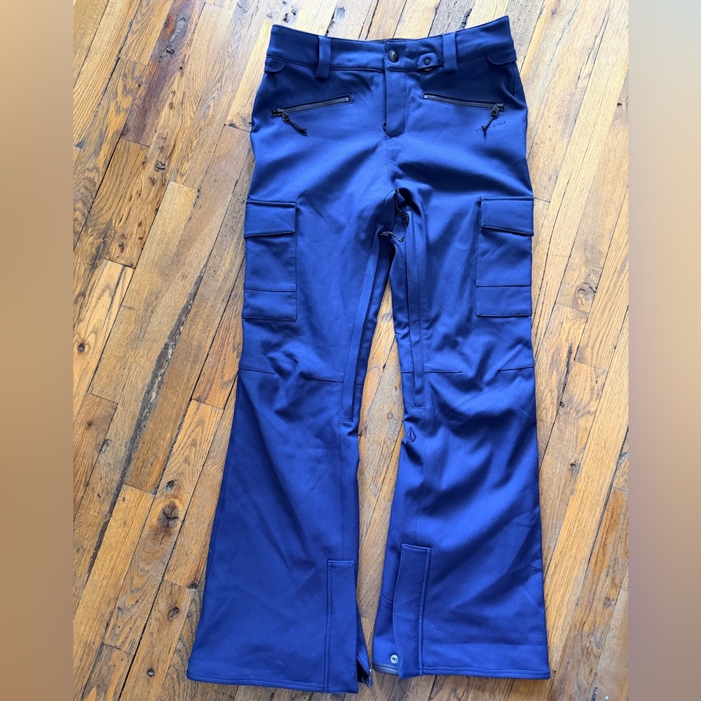 Volcom Blue Wide Leg Cargo Snowboard/Ski Pants US Sz S